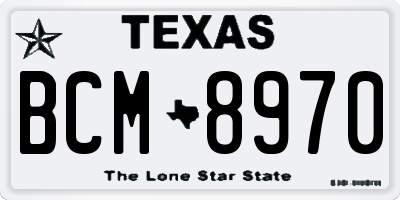 TX license plate BCM8970