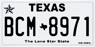 TX license plate BCM8971