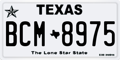 TX license plate BCM8975