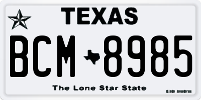 TX license plate BCM8985