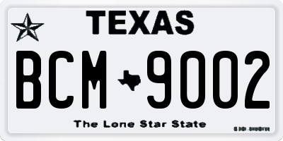 TX license plate BCM9002