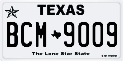 TX license plate BCM9009