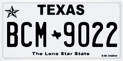 TX license plate BCM9022