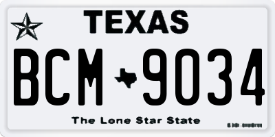 TX license plate BCM9034