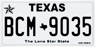 TX license plate BCM9035