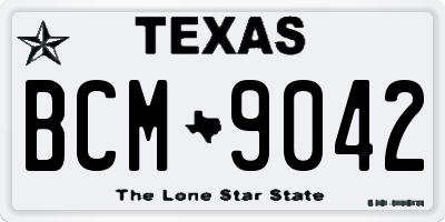 TX license plate BCM9042