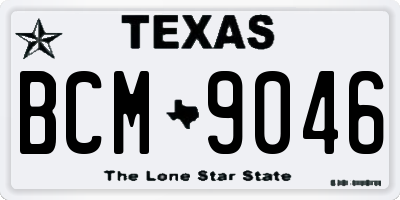 TX license plate BCM9046