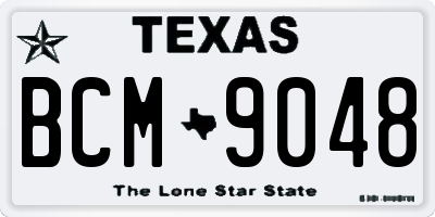 TX license plate BCM9048