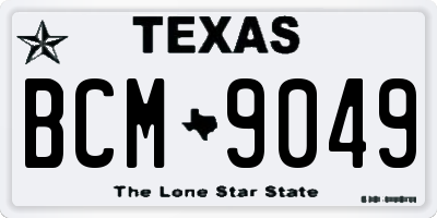 TX license plate BCM9049