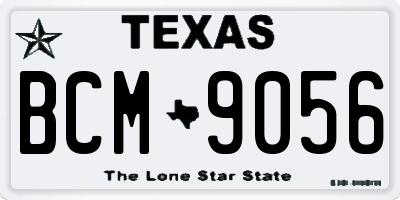 TX license plate BCM9056