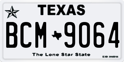 TX license plate BCM9064