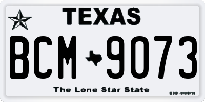 TX license plate BCM9073