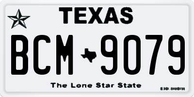 TX license plate BCM9079