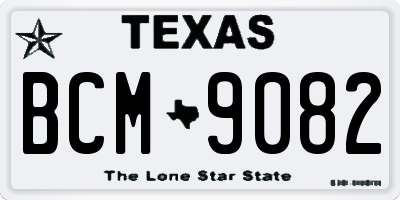 TX license plate BCM9082