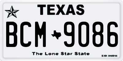 TX license plate BCM9086
