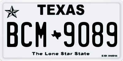 TX license plate BCM9089