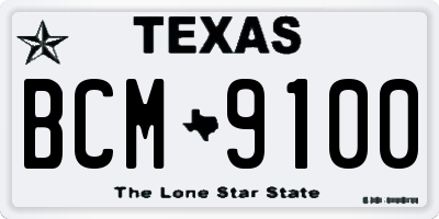 TX license plate BCM9100