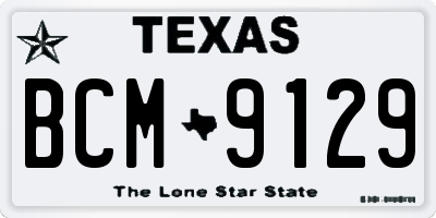 TX license plate BCM9129