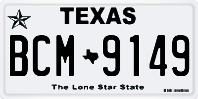 TX license plate BCM9149