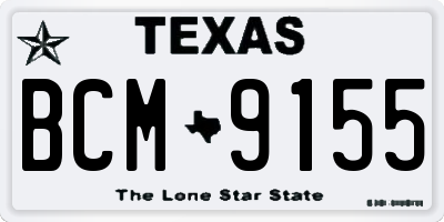 TX license plate BCM9155
