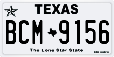 TX license plate BCM9156