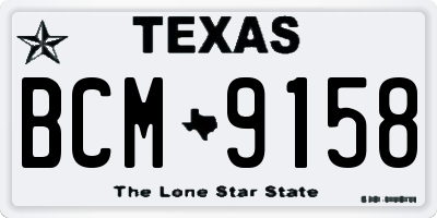TX license plate BCM9158