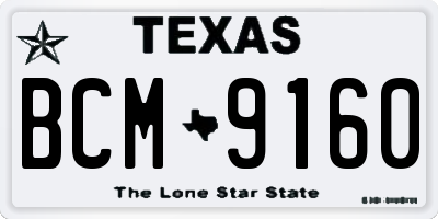 TX license plate BCM9160