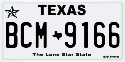 TX license plate BCM9166
