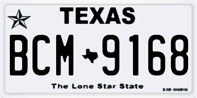 TX license plate BCM9168