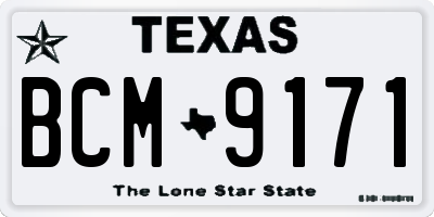TX license plate BCM9171