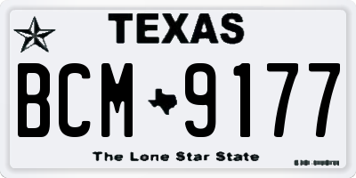 TX license plate BCM9177