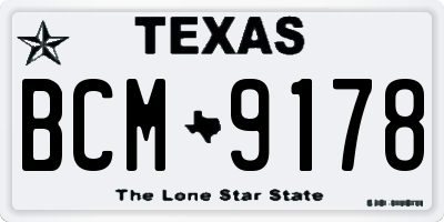 TX license plate BCM9178