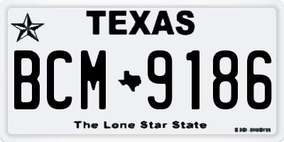 TX license plate BCM9186
