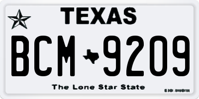 TX license plate BCM9209