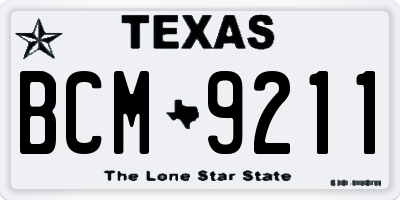 TX license plate BCM9211