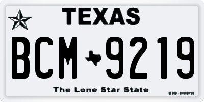 TX license plate BCM9219