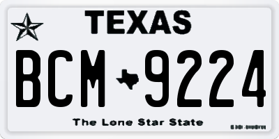 TX license plate BCM9224