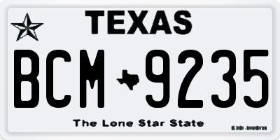 TX license plate BCM9235