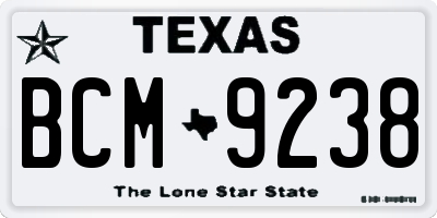 TX license plate BCM9238
