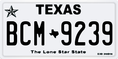 TX license plate BCM9239