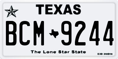 TX license plate BCM9244