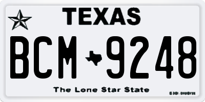 TX license plate BCM9248
