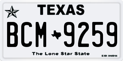 TX license plate BCM9259
