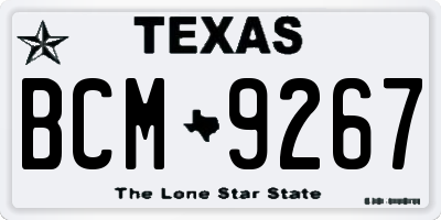 TX license plate BCM9267