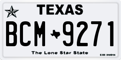 TX license plate BCM9271
