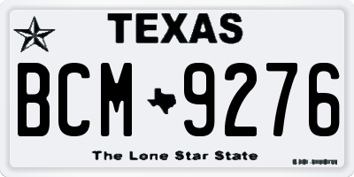 TX license plate BCM9276