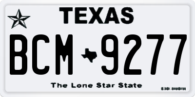 TX license plate BCM9277