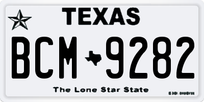 TX license plate BCM9282