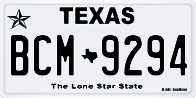 TX license plate BCM9294