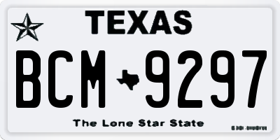 TX license plate BCM9297